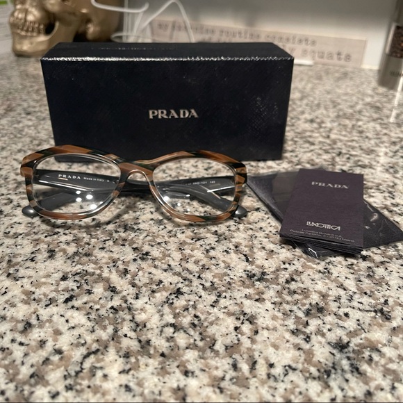 Prada Tortoise Green Eyeglasses - Picture 1 of 8
